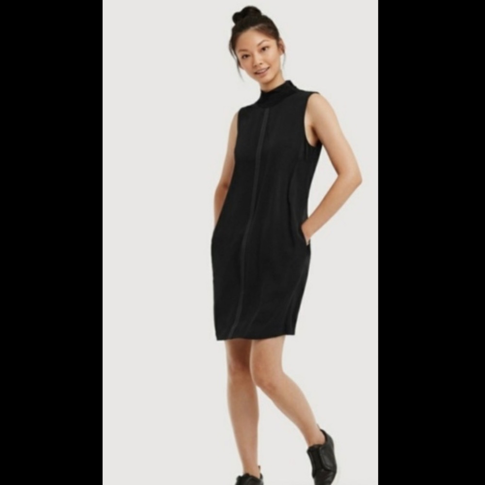 NWT Kit + Ace Black Silk Sleeveless Dress
